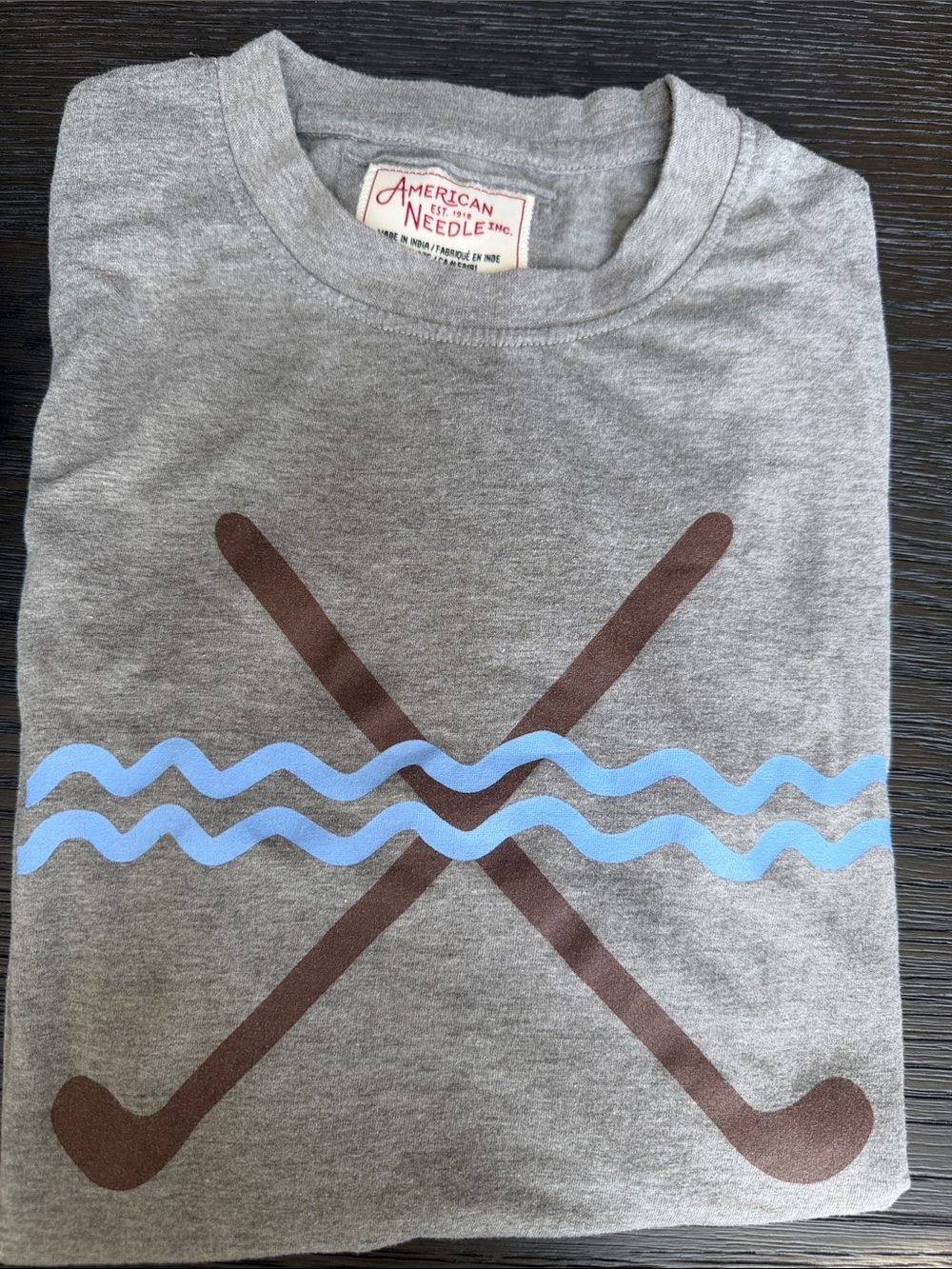 Headwaters Golf Course American Needle Gray Golf Tee with Blue Wave